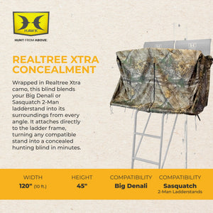 Hawk HWK-2072-BK 2 Man Ladder Tree Stand Blind for Denali and Sasquatch Ladders
