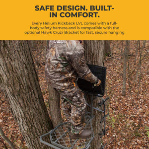Hawk Helium Kickback LVL Hang-On Hunting Tree Stand with XL Seat & Platform