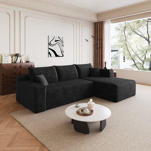 95" Cloud Sectional Sofa, Modern Minimalist Upholstered Couch