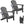 Adirondack Chairs Set of 2 - Plastic HDPE with Cup Holder