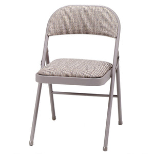 MECO Sudden Comfort Deluxe Fabric Padded Folding Chair Set, Chicory Lace(4 Pack)