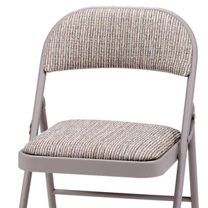 MECO Sudden Comfort Deluxe Fabric Padded Folding Chair Set, Chicory Lace(4 Pack)