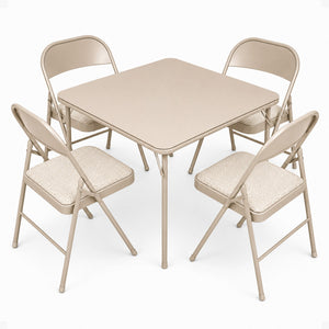 MECO Sudden Comfort 5 Piece 34x34 Card Table and 4 Chairs Folding Furniture Set