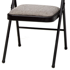 MECO Sudden Comfort Deluxe Metal Fabric Padded Folding Chair Set, Black (4 Pack)