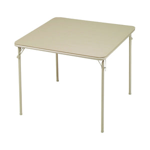 MECO Sudden Comfort 34 x 34 Inch Square Metal Folding Dining Card Table, Buff