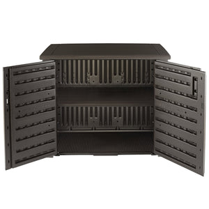 Rubbermaid Weather Resistant Weaved Resin Outdoor Patio Storage Cabinet, Brown