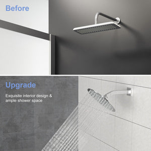 Elegant 6" Shower Arm With Flange, Stainless Steel Construction For Rain Shower Heads