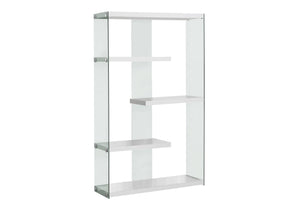 5-Tier Glossy White Bookshelf for Office and Home