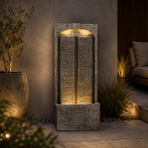 Outdoor Water Fountain Cascading LED Lights 39' H