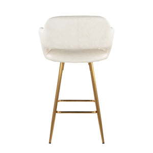 Margarite - Contemporary Fixed Height Counter Stool With Footrest (Set of 2) With Square