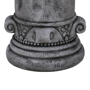 Outdoor End Table, Round Side Table For Patio And Garden - Antique Gray
