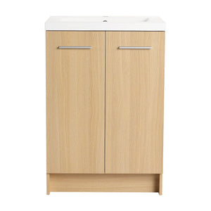 Floating Bathroom Vanity With Sink, Wall Mounted Double Door Storage