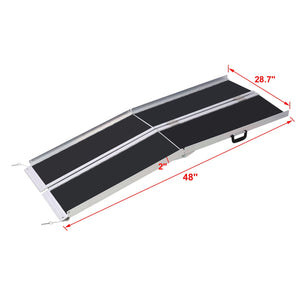 Portable And Foldable Wheelchair Ramp With Non-Skid Surface