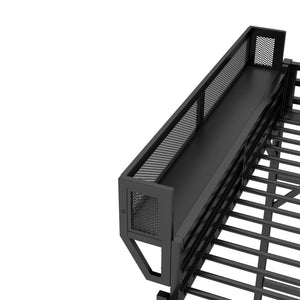 Full Size Loft Bed with Ladder and Storage Shelves