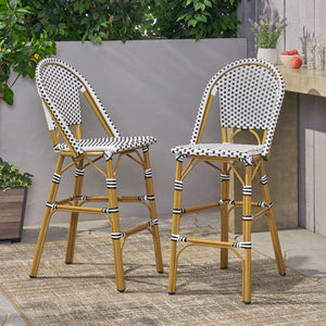 Outdoor PE Rattan French Barstool Set
