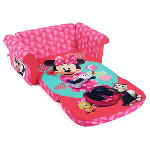 Marshmallow Furniture Kids 2-in-1 Flip Open Foam Compress Sofa Bed, Minnie Mouse
