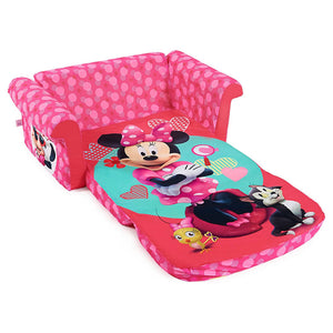 Marshmallow Furniture Kids 2-in-1 Flip Open Foam Compress Sofa Bed, Minnie Mouse