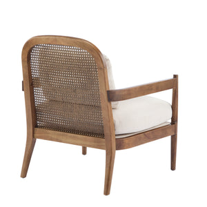 Elliston Rattan Backrest Solid Wood Accent Chair with Cushions - Set of 2