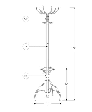 Coat Rack Hall Tree with 12 Hooks and Umbrella Holder