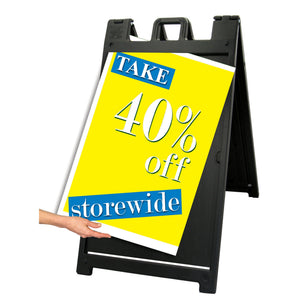 Plasticade Signicade Portable Folding Plastic A Frame Sidewalk Store Sign Stand - TRAPSKI