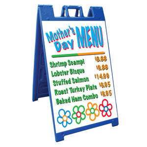 Plasticade Signicade Portable Folding Sidewalk Double Sided Sign Stand, Blue - TRAPSKI
