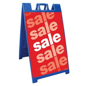 Plasticade Signicade Portable Folding Sidewalk Double Sided Sign Stand, Blue - TRAPSKI