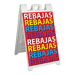 Plasticade Deluxe Signicade Portable Folding Double Sided Sign Stand, White