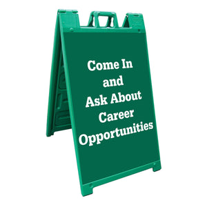Plasticade Signicade Portable Folding Sidewalk Double Sided Sign Stand, Green - TRAPSKI
