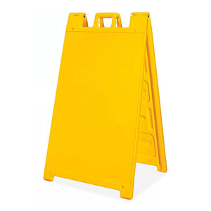 Plasticade 130-Y Signicade A Frame Plain Portable Folding Sidewalk Sign, Yellow - TRAPSKI