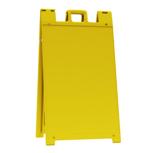 Plasticade 130-Y Signicade A Frame Plain Portable Folding Sidewalk Sign, Yellow - TRAPSKI