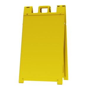 Plasticade 130-Y Signicade A Frame Plain Portable Folding Sidewalk Sign, Yellow - TRAPSKI