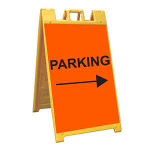 Plasticade 130-Y Signicade A Frame Plain Portable Folding Sidewalk Sign, Yellow - TRAPSKI