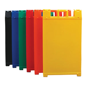 Plasticade 130-Y Signicade A Frame Plain Portable Folding Sidewalk Sign, Yellow - TRAPSKI