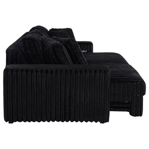 Clifford - Upholstered Dual Power Chaise Sofa - Black