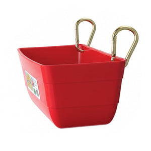Little Giant 4.5 Quart Heavy Duty Feed Trough Bucket Fence Feeder, Red (2 Pack)