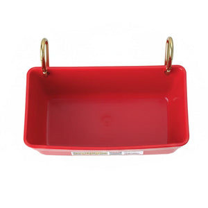 Little Giant 4.5 Quart Heavy Duty Feed Trough Bucket Fence Feeder, Red (4 Pack)