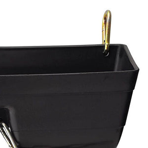 Little Giant 9 Quart Heavy Duty Feed Trough Bucket Fence Feeder, Black (6 Pack)