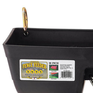 Little Giant 9 Quart Heavy Duty Feed Trough Bucket Fence Feeder, Black (4 Pack)