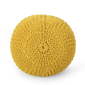 Bordeaux - Knitted Round Pouf Ottoman