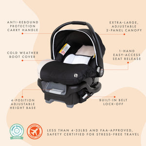 Baby Trend Ally Newborn Baby Infant Car Seat Travel System with Cover, Khaki