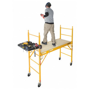 MetalTech 6 Foot Portable Jobsite Series Baker Scaffolding with Locking Wheels