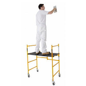 MetalTech 4 Foot High Portable Basic Mini Mobile Scaffolding with Locking Wheels