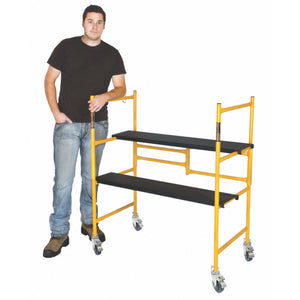 MetalTech 4 Foot High Portable Basic Mini Mobile Scaffolding with Locking Wheels