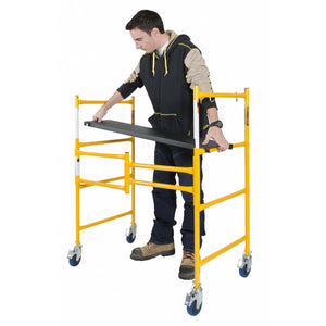 MetalTech 4 Foot High Portable Basic Mini Mobile Scaffolding with Locking Wheels