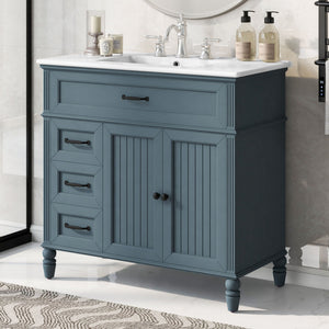 Bathroom Vanity With Sink, Freestanding Cabinet & Drawers