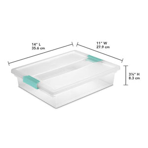 Sterilite Plastic Large Clip Bin Clear, 6 Pack & Mini Clip Storage Box, 6 Pack
