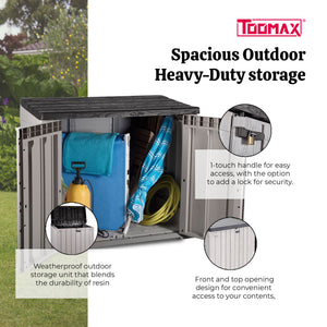 Toomax Stora Way All Weather Outdoor XL 5' x 3' Storage Shed Cabinet, Taupe - TRAPSKI