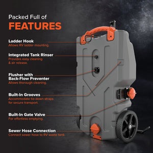 Camco 39007 Rhino Portable 36 Gallon RV Waste Holding Tank w/ Hose & Accessories