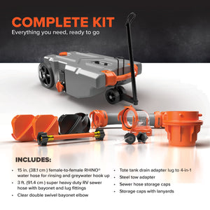 Camco 39007 Rhino Portable 36 Gallon RV Waste Holding Tank w/ Hose & Accessories