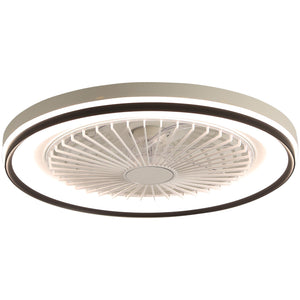 RGB Dimmable LED Enclosed Ceiling Fan with Light - White